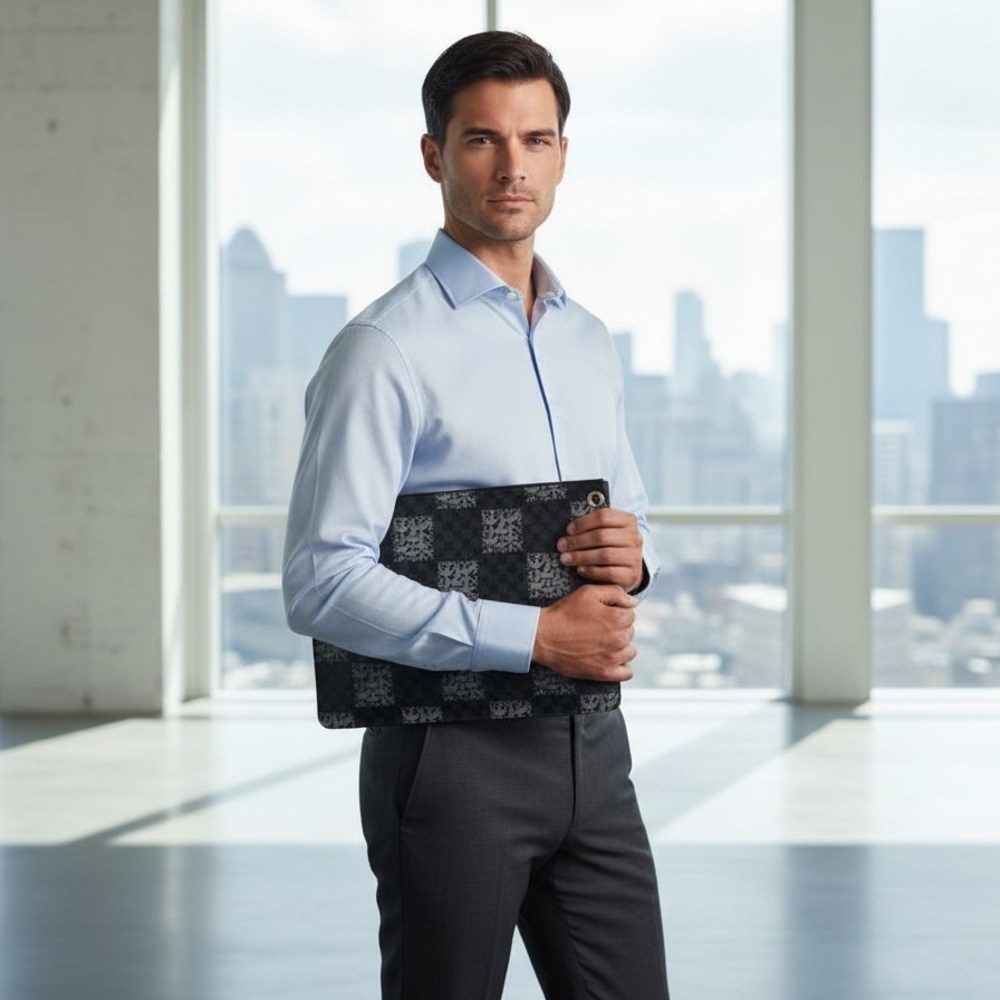 Louis Vuitton~Christopher Nemeth Collaboration Leather Unisex Portfolio - Picture 3 of 10